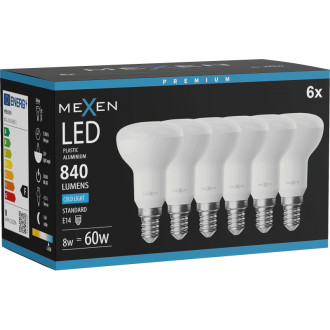 Mexen Nova 6x LED žiarovka E14, R50, 8W, studená - 6500K, 840 lm - L103-E14-0865-01x06