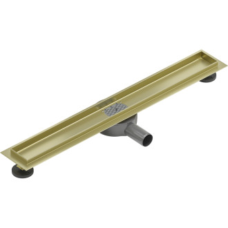 Teleso Mexen Flat 360° pre lineárny odtok, otočné, 60 cm, kartáčované zlato - 1A40060
