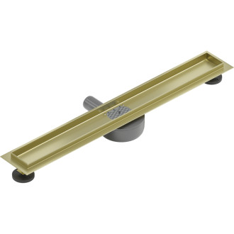Teleso Mexen Flat 360° pre lineárny odtok, otočné, 70 cm, kartáčované zlato - 1A40070