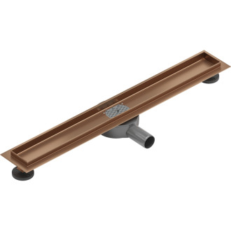 Teleso lineárneho odtoku Mexen Flat 360°, otočné, 60 cm, kartáčovaná meď - 1C40060