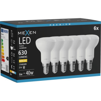 Mexen Nova 6x LED žiarovka E14, R50, 6W, Teplá - 3000K, 630 lm - L103-E14-0630-01x06