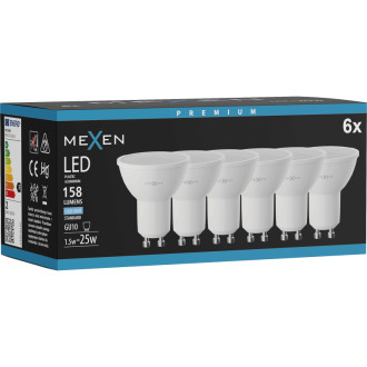 Mexen Nova 6x LED žiarovka GU10, 1,5W, studená - 6500K, 158 lm - L107-GU10-0165-01x06