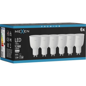 Mexen Nova 6x LED žiarovka GU10, 12W, neutrálna - 4000K, 1260 lm - L108-GU10-1240-01x06