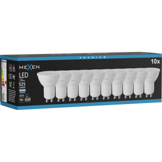 Mexen Nova 10x LED žiarovka GU10, 5W, studená - 6500K, 525 lm - L107-GU10-0565-01x10