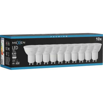 Mexen Nova 10x LED žiarovka GU10, 6W, neutrálna - 4000K, 630 lm - L107-GU10-0640-01x10