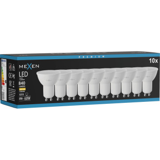 Mexen Nova 10x LED žiarovka GU10, 8W, teplá - 3000K, 840 lm - L108-GU10-0830-01x10