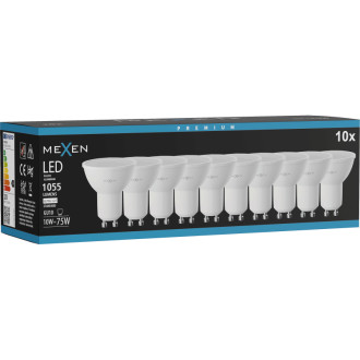 Mexen Nova 10x LED žiarovka GU10, 10W, neutrálna - 4000K, 1055 lm - L108-GU10-1040-01x10