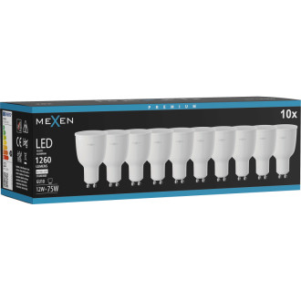 Mexen Nova 10x LED žiarovka GU10, 12W, neutrálna - 4000K, 1260 lm - L108-GU10-1240-01x10
