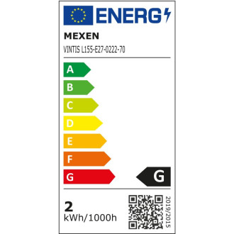 Mexen Vintis 3x LED žiarovka s vláknom E27, G80, 2W, teplá - 2200K, 150 lm, dymová - L155-E27-0222-70x03