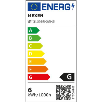 Mexen Vintis 10x LED žiarovka s vláknom E27, G80, 6W, teplá - 2200K, 450 lm, dymová - L155-E27-0622-70x10