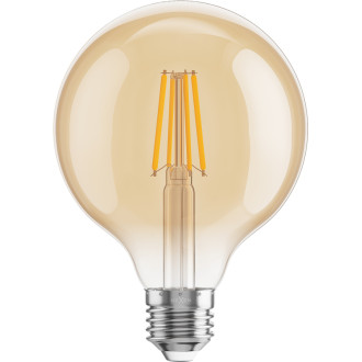 Mexen Vintis 3x LED žiarovka s vláknom E27, G95, 6W, teplá - 2700K, 600 lm, jantárová - L157-E27-0627-50x03