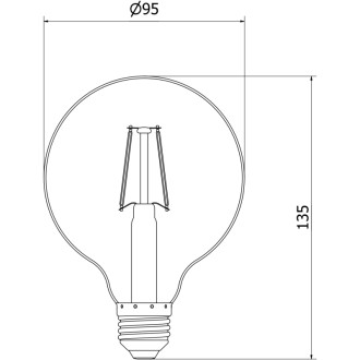 Mexen Vintis 6x LED žiarovka s vláknom E27, G95, 2W, teplá - 2200K, 150 lm, dymová - L157-E27-0222-70x06