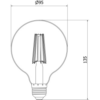 Mexen Vintis 6x LED žiarovka s vláknom E27, G95, 10W, teplá - 2700K, 1320 lm, číra - L157-E27-1027-00x06