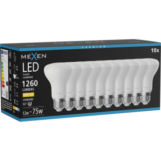 Mexen Nova 10x LED žiarovka E27, R63, 12W, teplá - 3000K, 1260 lm - L104-E27-1230-01x10