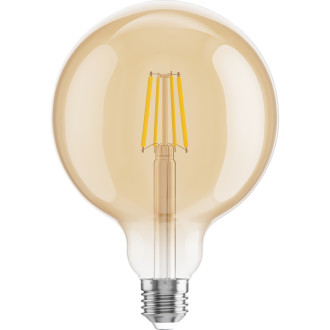 Mexen Vintis 6x LED žiarovka s vláknom E27, G125, 4W, teplá - 2200K, 400 lm, jantárová - L158-E27-0422-50x06