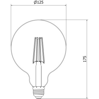 Mexen Vintis 10x LED žiarovka s vláknom E27, G125, 8W, teplá - 2700K, 680 lm, dymová - L158-E27-0827-70x10
