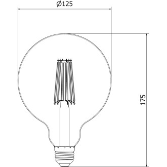 Mexen Vintis 10x LED žiarovka s vláknom E27, G125, 12W, teplá - 2700K, 1560 lm, číra - L158-E27-1227-00x10