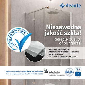Deante KERRIA PLUS posuvné sprchové dveře 160 cm s TotalWhite sklem, černá KTSPN16P