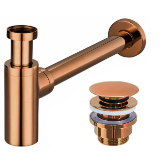 Sifón Rea vrátane univerzálnej zátky Click-Clack Copper