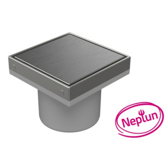 Podlahová vpusť priama D110, NEPTUN, nerez rámček, mriežka STEEL