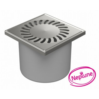 Podlahová vpusť priama D110, NEPTUN, mriežka SUN