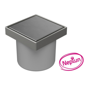 Podlahová vpusť priama D110, NEPTUN, nerez rámček, mriežka STEEL