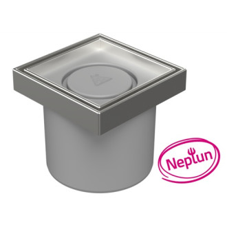 Podlahová vpusť priama D110, NEPTUN, nerez rámček, mriežka CERAMICS