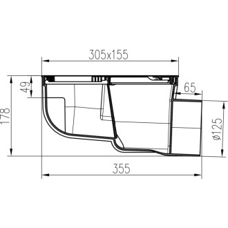 Lapač střešních splavenin boční D125, Standard