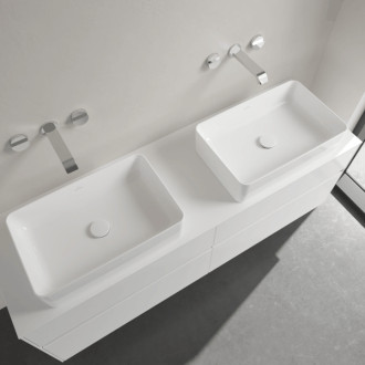 Umývadlo na dosku Villeroy &amp; Boch Collaro 56x36 cm alpská biela bez otvoru na batériu 4A2056R1