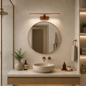 Kúpeľňové nástenné LED svietidlo SWE013-1W 43cm BRUSH COPPER