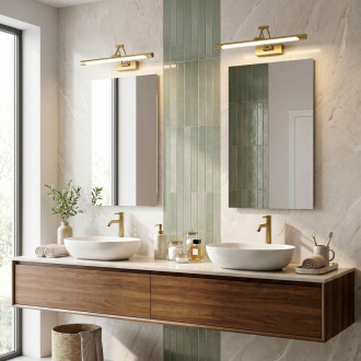 Kúpeľňové nástenné LED svietidlo SWE022-1W 42cm Brush Gold