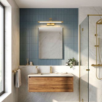 Kúpeľňové nástenné LED svietidlo SWE022-1W 42cm Brush Gold