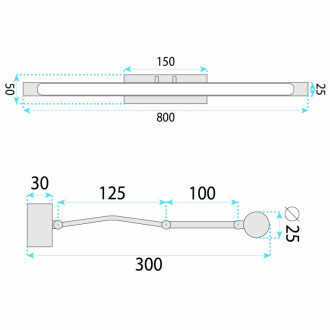 Kúpeľňové nástenné LED svietidlo SWE027-1W 80cm Black
