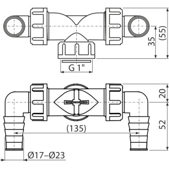 ALCA P155Z-G1 dvojité kolienko G 1" 17–23 s klapkami