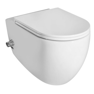 INFINITY CLEANWASH závesná WC misa, integrovaný ventil a bidet. spŕška, Rimless, 36,5x53cm, biela
