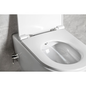 INFINITY CLEANWASH závesná WC misa, integrovaná batéria a bidet. spŕška, Rimless, 36,5x53cm, biela