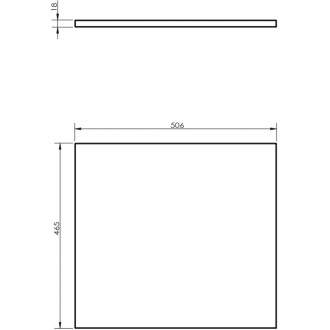 Pracovná doska Mexen Uni 50 cm, čierny lesk - 91AXX-0504-464-18-70