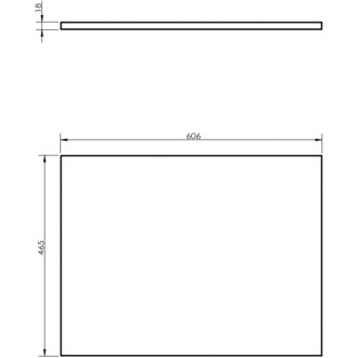 Pracovná doska Mexen Uni 60 cm, čierny lesk - 91AXX-0604-464-18-70
