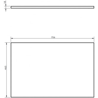 Pracovná doska Mexen Uni 70 cm, čierny lesk - 91AXX-0704-464-18-70