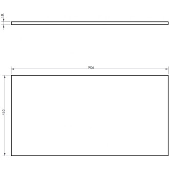 Pracovná doska Mexen Uni 90 cm, čierny lesk - 91AXX-0904-464-18-70