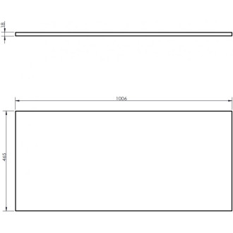 Pracovná doska Mexen Uni 100 cm, čierny lesk - 91AXX-1004-464-18-70