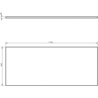 Pracovná doska Mexen Uni 110 cm, čierny lesk - 91AXX-1104-464-18-70