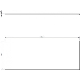 Pracovná doska Mexen Uni 120 cm, čierny lesk - 91AXX-1204-464-18-70