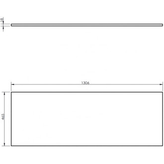 Pracovná doska Mexen Uni 130 cm, čierny lesk - 91AXX-1304-464-18-70