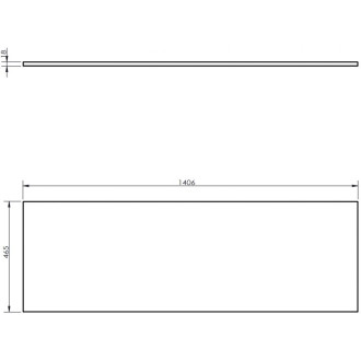 Pracovná doska Mexen Uni 140 cm, čierny lesk - 91AXX-1404-464-18-70