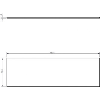 Pracovná doska Mexen Uni 150 cm, čierny lesk - 91AXX-1504-464-18-70