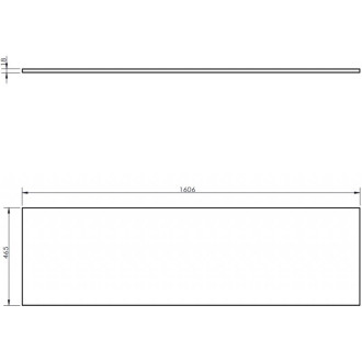 Pracovná doska Mexen Uni 160 cm, čierny lesk - 91AXX-1604-464-18-70