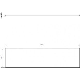 Pracovná doska Mexen Uni 180 cm, čierny lesk - 91AXX-1804-464-18-70