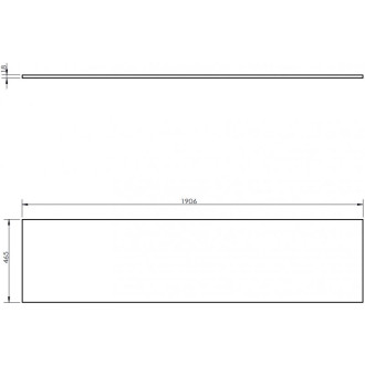 Pracovná doska Mexen Uni 190 cm, čierny lesk - 91AXX-1904-464-18-70