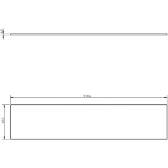 Pracovná doska Mexen Uni 210 cm, čierny lesk - 91AXX-2104-464-18-70
